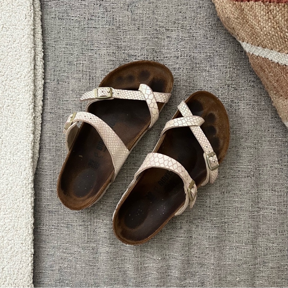 Birkenstock Mayari White Iridescent Snake Print
